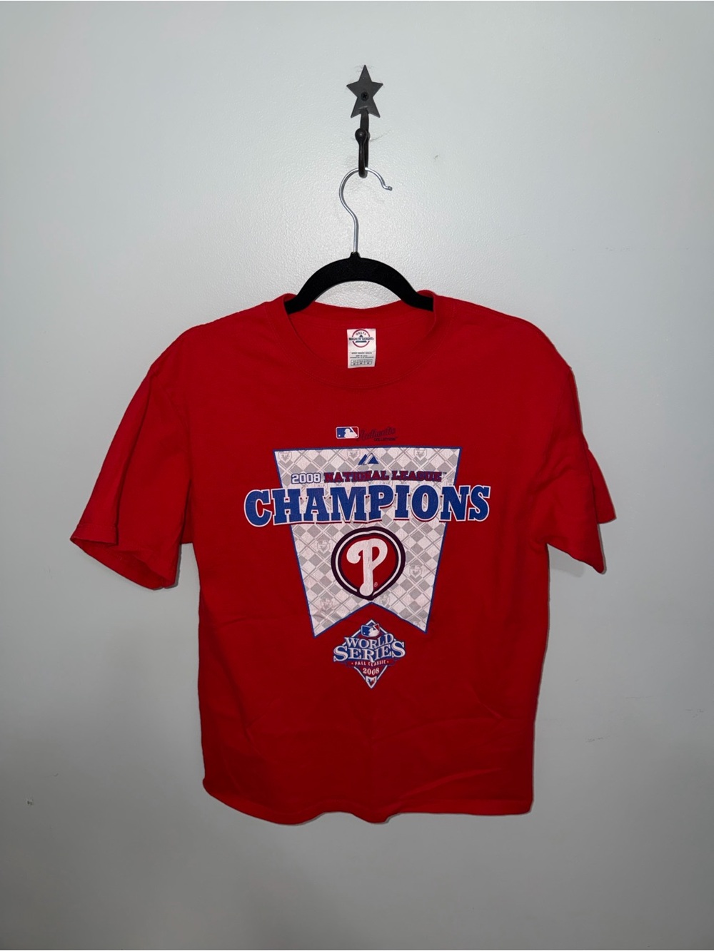 Philadelphia Phillies 2008 National League Champions T-Shirt Red MLB Majestic M